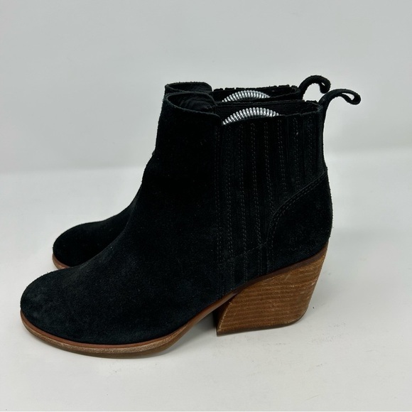 Kork-Ease Black Suede Leather Chelsea Style Pull On Ankle Boots Size 7 - Picture 7 of 13